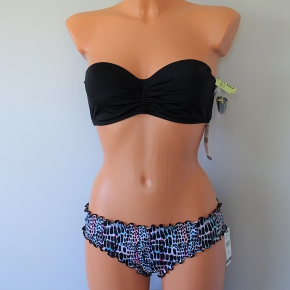 Sundazed Other - Sundazed NWT 2 Pc Bae Black Bandeau Bikini Set